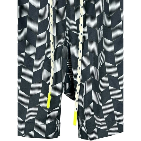 Psycho Bunny Swim Trunks Men S Geometric Black White Drawstring Lined Shorts - Picture 4 of 10